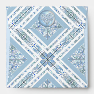 Ceramic Lace Light Blue Envelope
