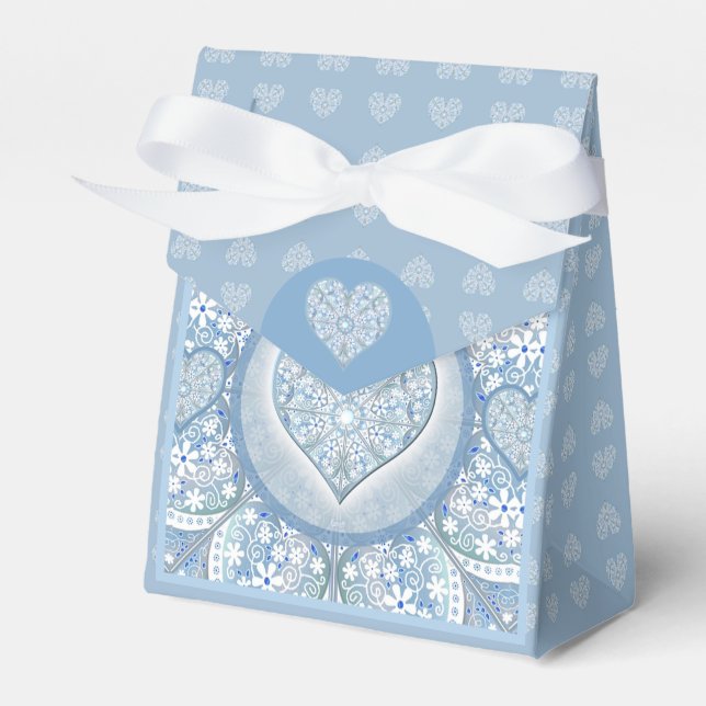 Ceramic lace Light blue Favour Box (Front Side)