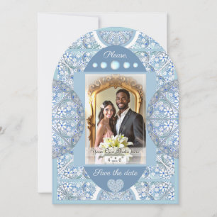 Ceramic lace Light blue Invitation