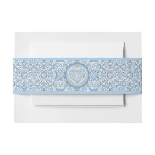 Ceramic Lace Light Blue Invitation Belly Band
