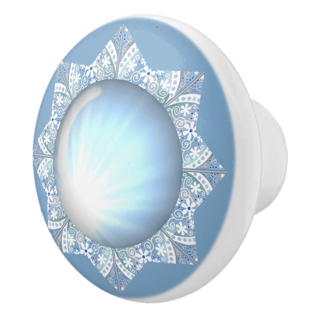 Ceramic lace Light blue Knob (Right)