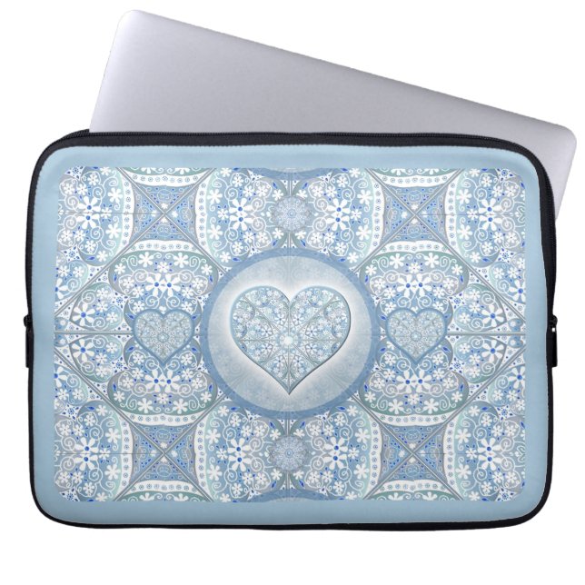 Ceramic lace Light blue Laptop Sleeve (Front)
