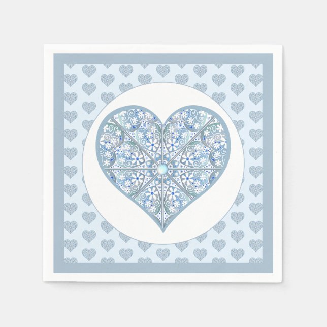 Ceramic Lace Light Blue Napkin (Front)