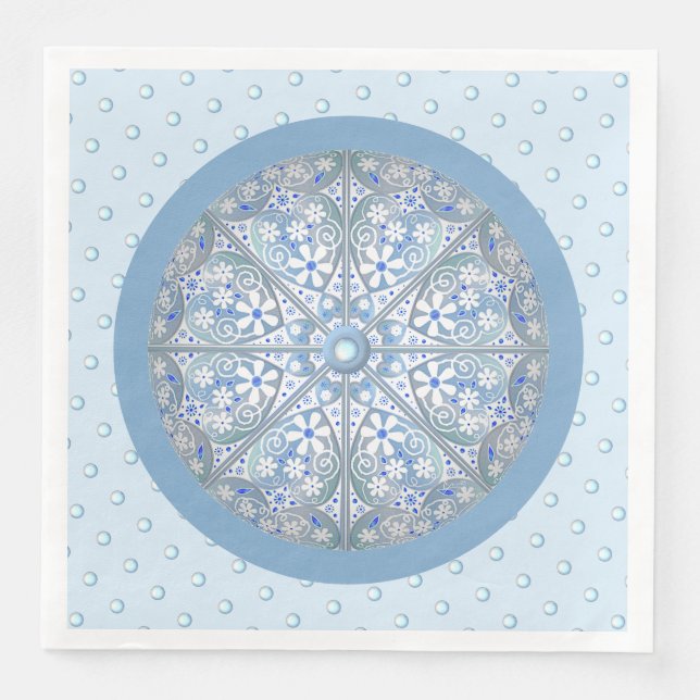 Ceramic Lace light blue Napkin (Front)