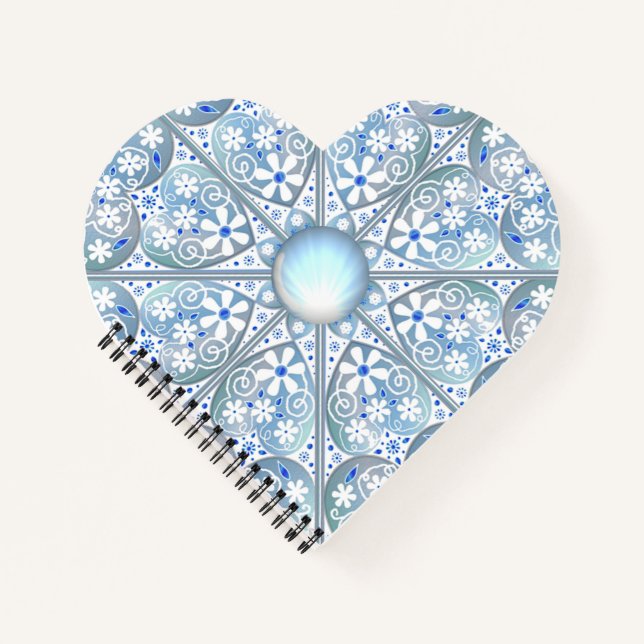Ceramic Lace Light Blue Notebook (Front)