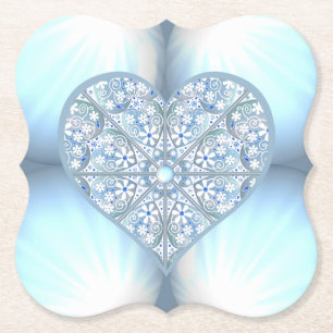 Ceramic Lace Light Blue Paper Coaster
