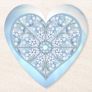 Ceramic Lace Light Blue Paper Coaster