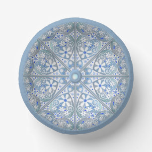 Ceramic lace Light blue Paper Plate