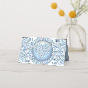 Ceramic Lace Light Blue Place Card