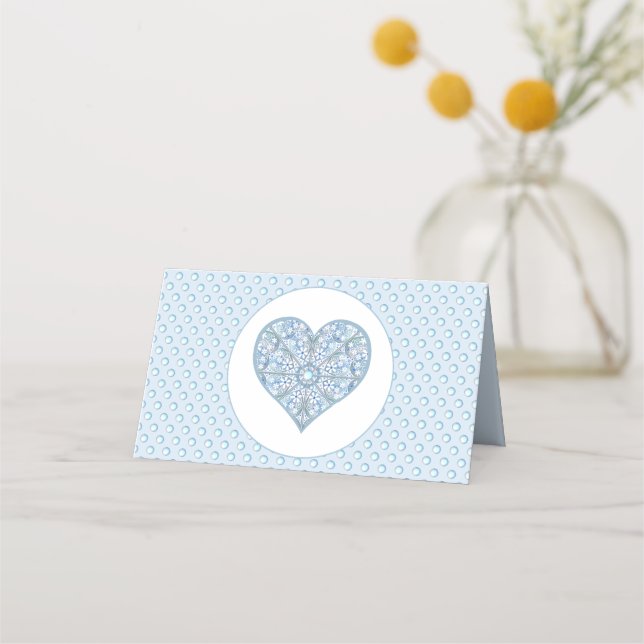 Ceramic Lace Light Blue Place Card (Back)