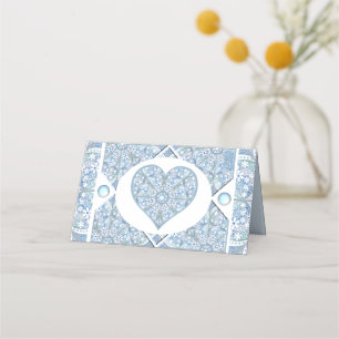 Ceramic Lace Light Blue Place Card