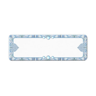 Ceramic Lace Light Blue Return Address Label