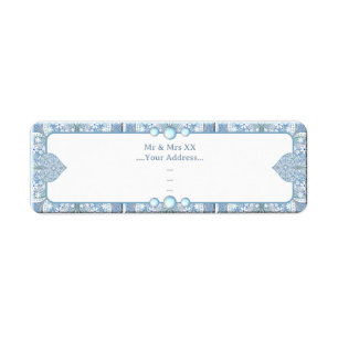Ceramic Lace Light Blue Return Address Label
