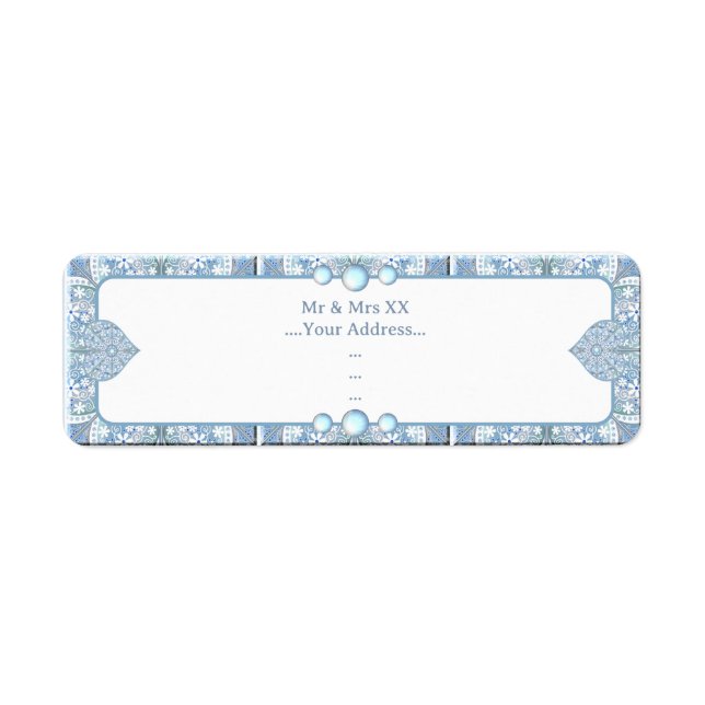Ceramic Lace Light Blue Return Address Label (Front)