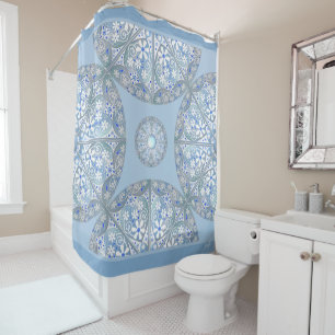 Ceramic Lace light blue Shower Curtain