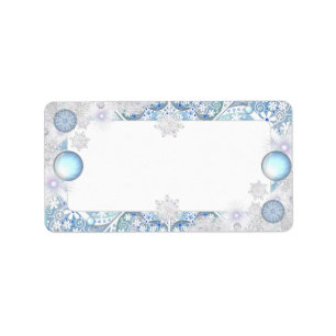 Ceramic lace light blue & snowflake label