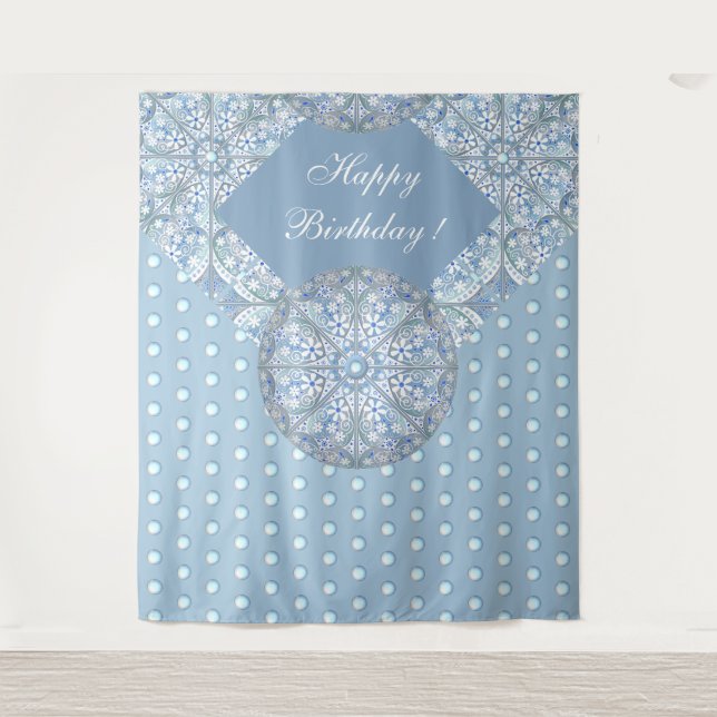 Ceramic lace Light blue Tapestry (Front)