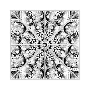 Ceramic lace light grey & snowflake rubber stamp