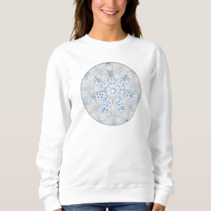 Ceramic lace sky blue & snowflake sweatshirt