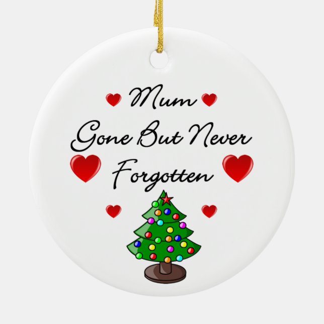 Ceramic Memorial Mom Christmas Tree Ornament (Back)