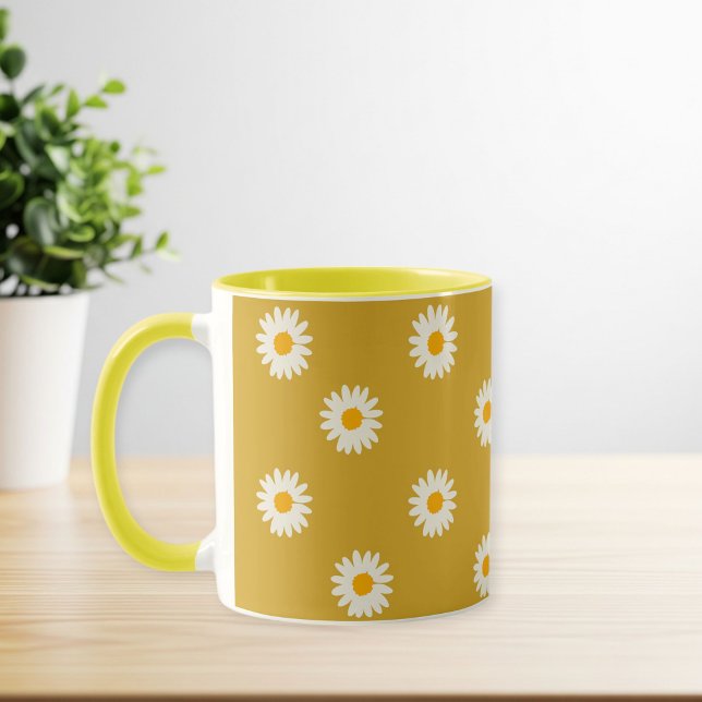 Ceramic mug, Daisy coffee mug, tea cup (Creator Uploaded)