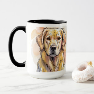 Ceramic Mug Golden Retriever Mum Watercolor Coffee