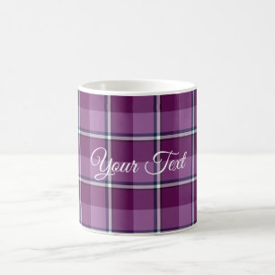 Ceramic Mug Purple and Trendy Pink Plaid