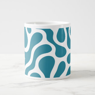 Ceramic Mug Teal Blue Abstract Leopard Pattern