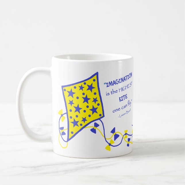 Ceramic Mug - Whimsical Kite with saying (Left)