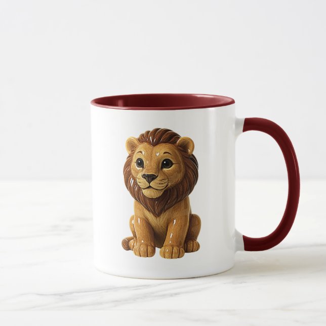 Ceramic mug with adorable lion image. (Right)