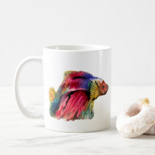 Ceramic mug with betta fish design