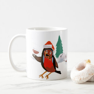Ceramic mug with Christmas Cheer Robin design