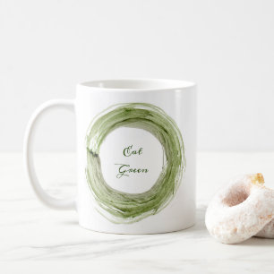 Ceramic mug with Eat Green design
