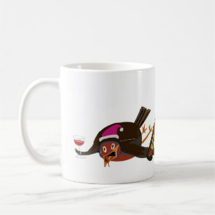 Ceramic mug with Flat Out Robin design