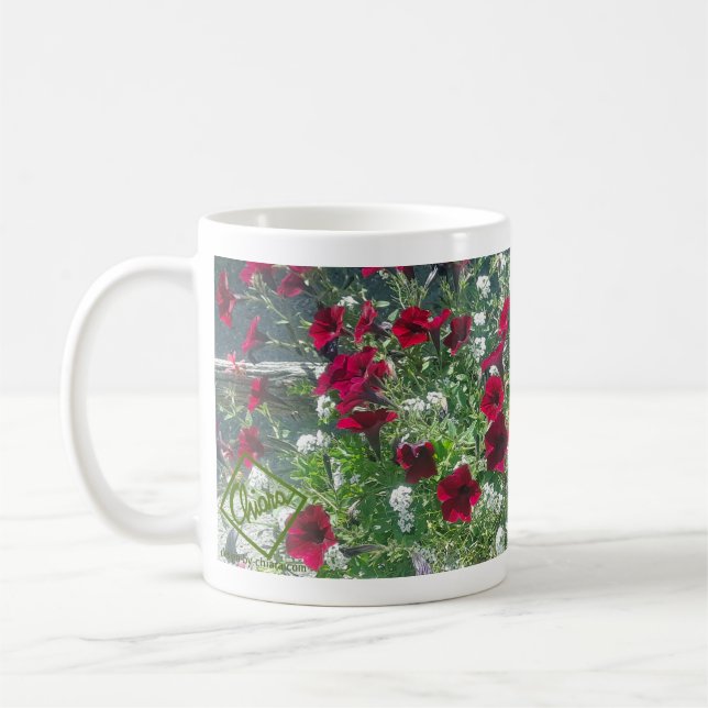 Ceramic mug with Petunias (Left)