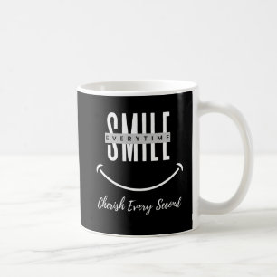 Ceramic mug with positive quote "Smile everytime"