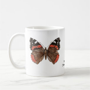 Ceramic mug with Red Admiral butterfly design