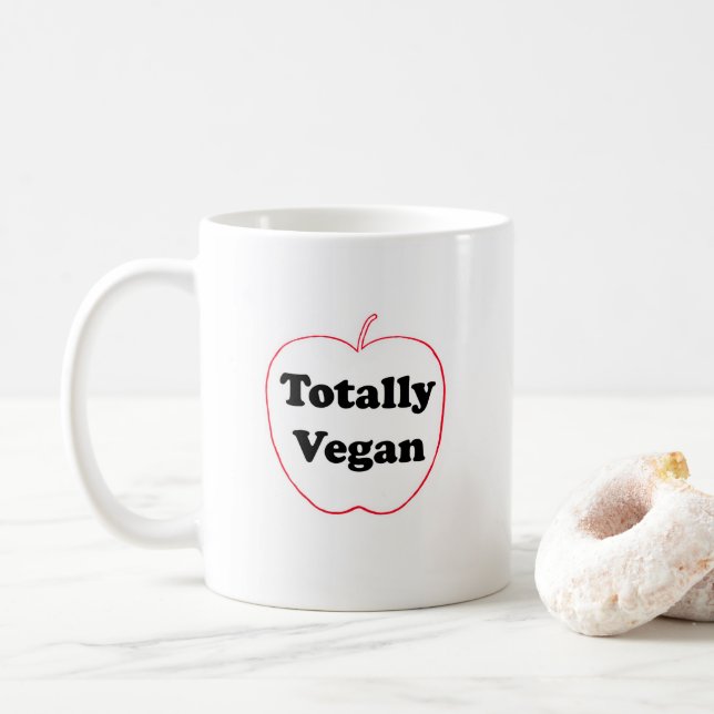 Ceramic mug with "Totally Vegan" motif (With Donut)