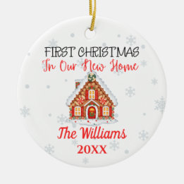 Ceramic New Home Christmas Personalised Ceramic Ornament