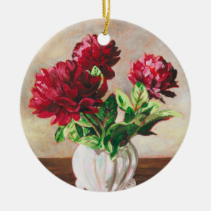 Ceramic Ornament - 'Afternoon Peonies'