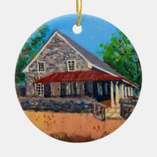 Ceramic ornament depicting Friends Meetinghouse
