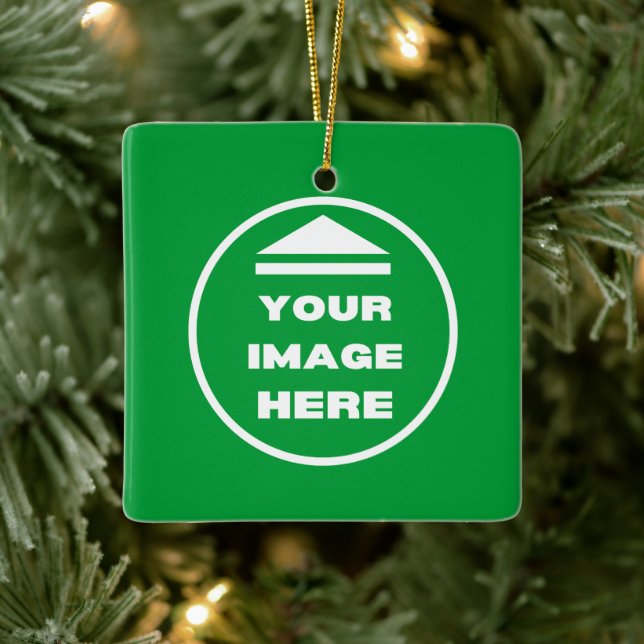 Ceramic Ornament- Personalised - Add Image / Text  Ornament (Tree)