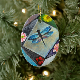 Ceramic Ornament - The Flowery Art of a Dragonfly