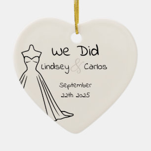 Ceramic Ornament wedding name first christmas
