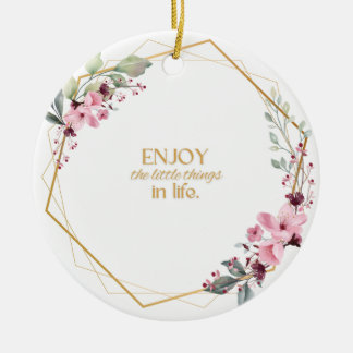 Ceramic Ornament with flowers and a little note.