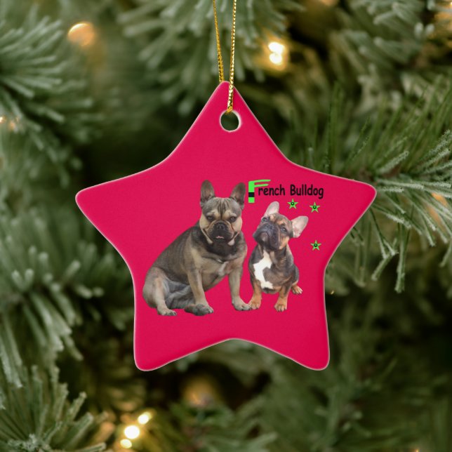 Ceramic Ornaments French Bulldogs (Tree)