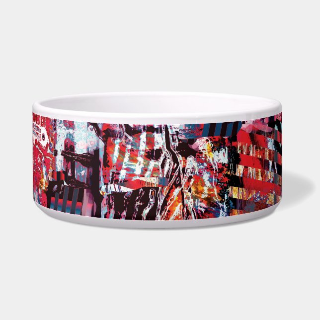 Ceramic Pet Bowl – Fragmented Pulse (Right)