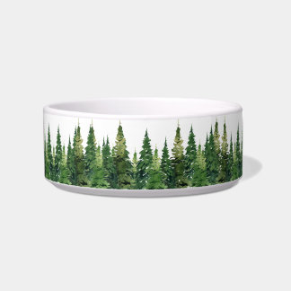 Ceramic Pet Bowl - Watercolor Forest