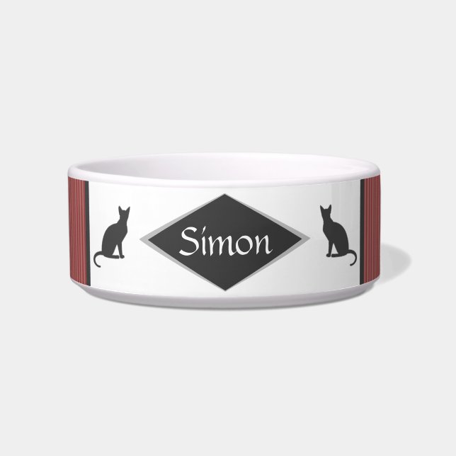 Ceramic Pet Bowl with cats - HAMbWG (Front)