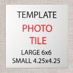 Ceramic Photo Tile Template / Custom sizes<br><div class="desc">Ceramic Tile: Create Your Own Small ceramic photo tile 4.25x2.25 or Large 6.x6 tile with text and images. Easy further adjustments by adding more text,  background colours or more images.</div>